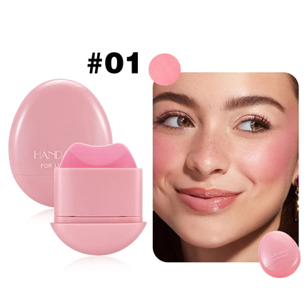 HANDAIYAN 5-Color Matte Pink Pebble Blush Waterproof & Sweat-Resistant Easy Application Dual-Use for Lips & Cheeks