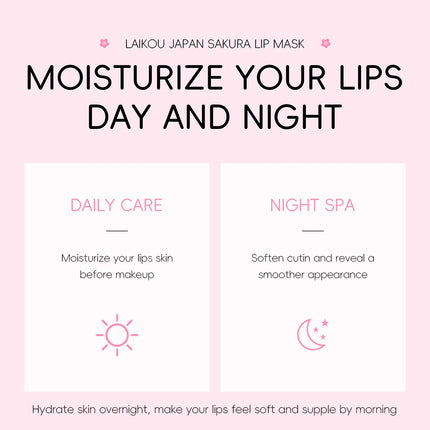 LAIKOU Sakura Lip Mask 8g - Overnight Hydrating Balm, Anti-Aging Plumping & Repair | Smooth Fine Lines, Dryness Treatment