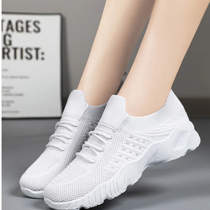 Women's Sneakers Breathable Casual Women Sock Shoes Lace Up Ladies Flats Female Spring Vulcanized Running Zapatillas De Mujer