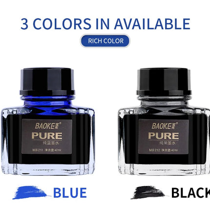 BAOKE 40ml Fountain Pen Ink Bottle Pigment Pure Pen Ink