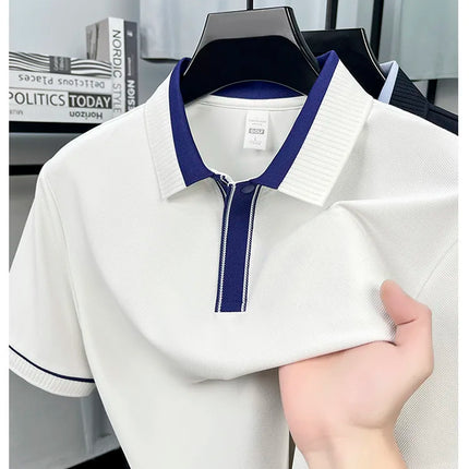 Men's Classic Polo Shirt, 2026 New Summer Collection, Soft Cotton Blend Fabric, Lightweight Comfortable Business Casual Wear