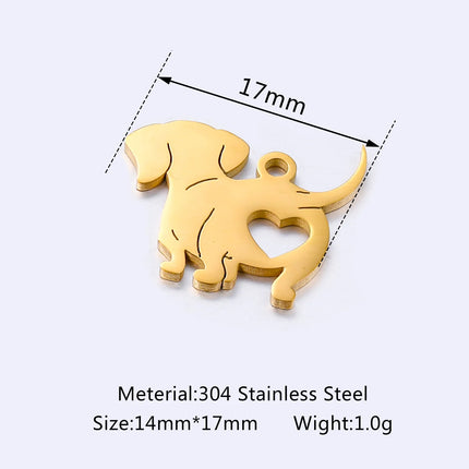 20pcs/lot 14*17mm Stainless Steel Lovely King Charles Hound Dog Charms Family Tewelry Pendants DIY Necklace Jewelry Making