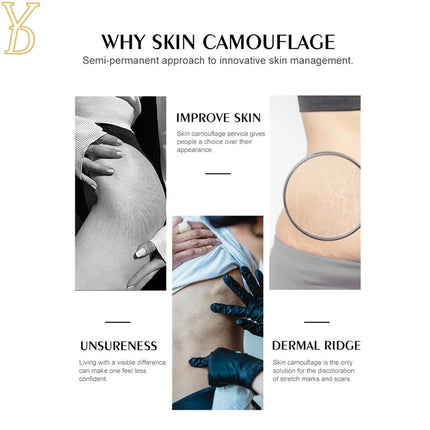 YDPMU 10ML Skin Camouflage Pigment Semi Permanent Makeup Tattoo Ink for Scar Vitiligo Stretch Mark Conceal Restore Skin Tones