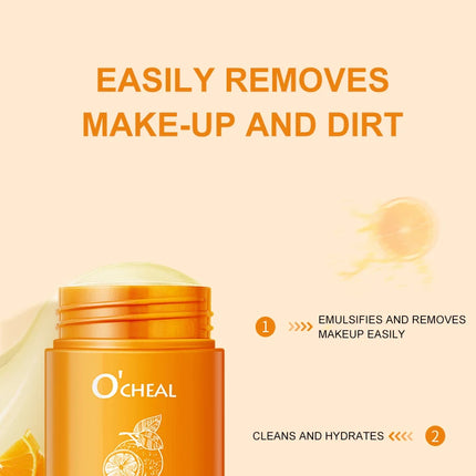 Ocheal Avocado Cleansing Makeup Remover Gel Stick Facial Eye Lip Orange Deep Cleaning Balm Cream Stick Clean Cleanser Skin Care