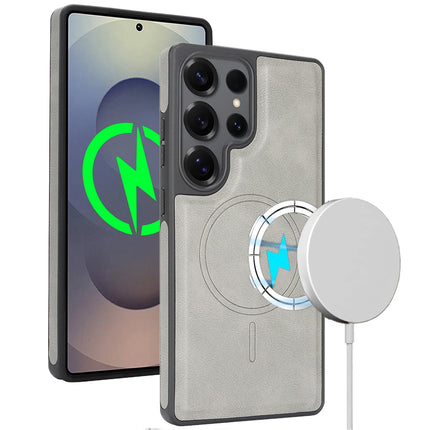 Luxury Business High Quality Magnetic Phone Case For Samsung Galaxy S25 S24 Plus S23 S22 Ultra Wallet Cover For Magsafe