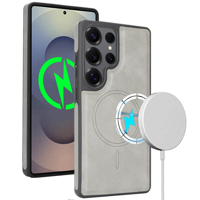 Luxury Business High Quality Magnetic Phone Case For Samsung Galaxy S25 S24 Plus S23 S22 Ultra Wallet Cover For Magsafe
