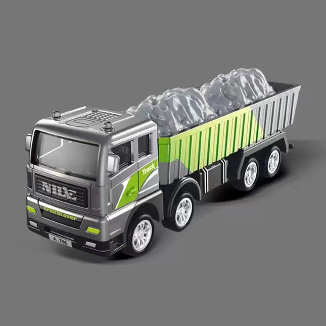 Plastic Vehicle Education + Diecast Excavator Tractor Cement Truck Car Bulldozer Crane Toy Model Wholesale Boy Gift Digger Alloy
