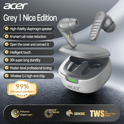 Acer Ohr503 Wireless Bluetooth Headphones with In-Ear Design, High-Definition Sound Quality, Noise Reduction for Calls, Comfortable to Wear, Suitable for Sports, Running, and Cycling, Compatible with Mobile Phones and Tablets