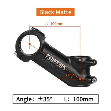 TOSEEK Bicycle Handlebar Stem 60/70/80/90/100mm MTB Stem 28.6mm 31.8mm Negative Power Mtb Lightweight Road Bike Table
