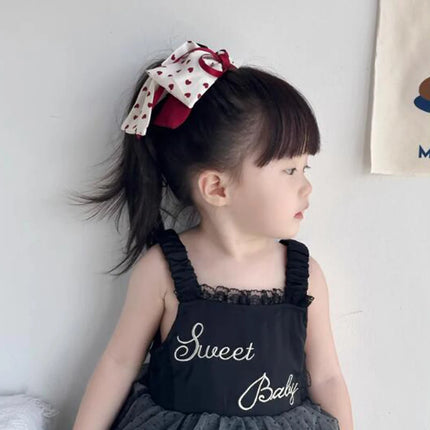 Sweet Hair Grab Girl Princess Red Bow Hairpin Polka Dot Children's Hair Clip Student Hair Claw For Kids