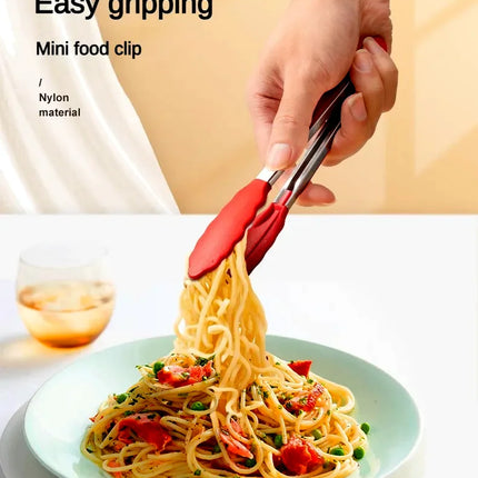 Anti Slip Cooking Serving Tongs Stainless Steel Food Clip Bread Salad Tong Heat-Resistant Barbecue Clips Kitchen Cooking Tool