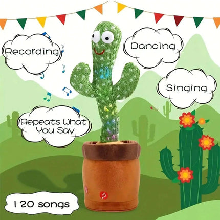 New Dancing Talking Cactus Toys For Baby Boys And Girls, Singing Mimicking Recording Repeating What You Say Sunny Cactus Up Plus