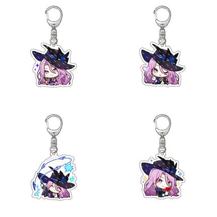 Honkai: Star Rail Anime Figure Acrylic Keychain Dan Heng Feixiao Firefly Model Plate 4pc/set Keyring Game Fans Gift