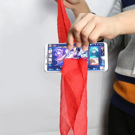 Funny Silk For Magicians Scarf Through The Phone Close-up Magic Prop Trick Toys Stage Tools