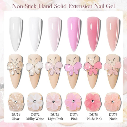 MTSSII 8ml Clear Non Stick Hand Solid Extension Nail Gel Polish Semi Permanent Soak Off UV Nail Art Varnish Manicure Design DIY