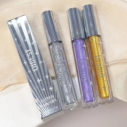 Diamond Silver Mascara Shiny Galaxy Sequins Sweat Proof Glitter Eyelashes Quick Dry Lasting Curling Thick Mascara Shimmer Makeup