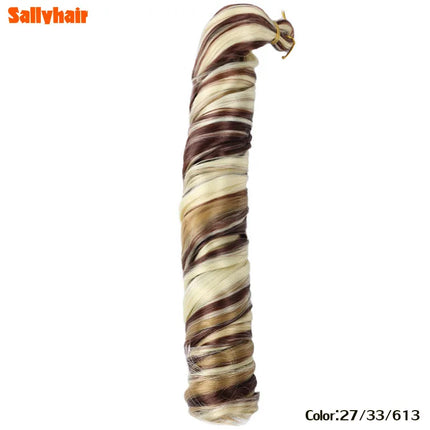 SallyHair Synthetic French Curly Braiding Hair 14Inch 150g Loose wave Curly Pre Stretched Spiral Curls Braiding Hair Extensions