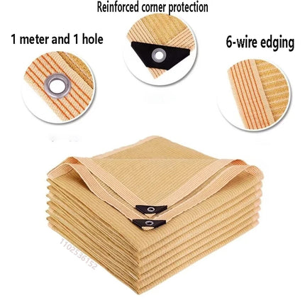 Anti UV Coffee Brown HDPE Sun Shade Sail Gazebo Sunblock Shade Cloth Sunshade Netting Terrace Balcony Screen Car Cover