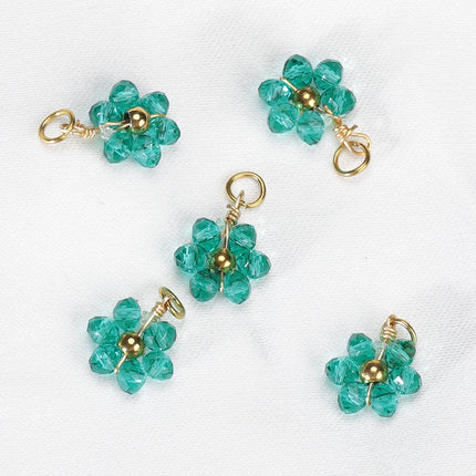 20pcs Stainless Steel Flower Imitation Pearl Beads Charms Pendants for Jewelry Making DIY Handmade Necklace Bracelet Accessories