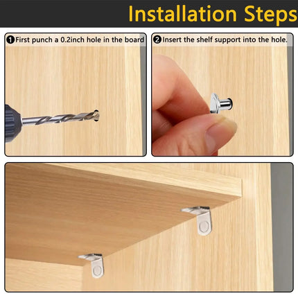 20Pcs Shelf Brackets Support Studs Pegs 5mm Metal Pin Shelves Seperator Furniture Shelf Wall Mount Bracket Holder For Cabinet