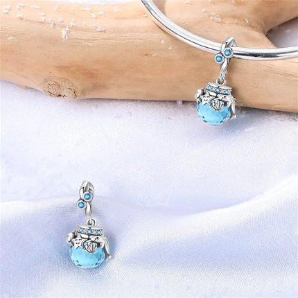 Original 925 Sterling Silver Charms Beads Cute Mushroom Unicorn Love Wings Pearl Charm for Bracelet Pendant Woman Girl Jewelry