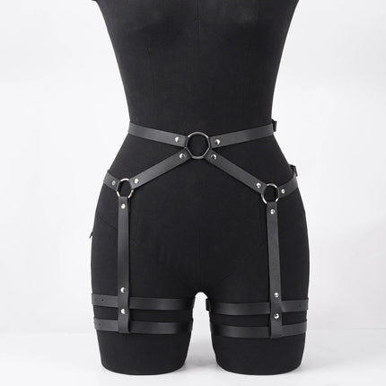 Women Sexy Leather Lingerie Thigh Garter Belt Bondage Leg Harness Fetish Clothing Leg Straps Lingerie Exotic Accessories