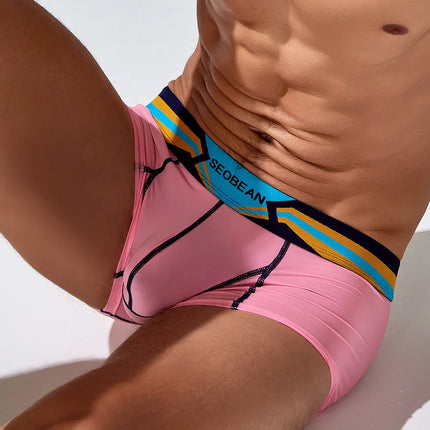 SEOBEAN Men's Sheer Boxer Briefs Nylon Low-Rise Underwear Lightweight Breathable Fashion Stylish Thin See-Through 230215 412114
