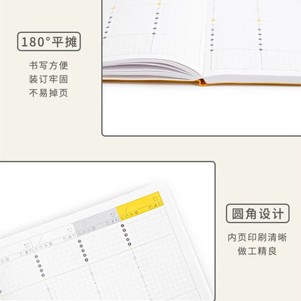 Kinbor Weekly Planner Notebook UnDated Agenda Schedule Daily Monthly Journal Book Portable Record Diary Plan Notepad Stationery