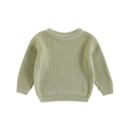 Autumn Baby Girls Boys Sweaters Coat Kids Knitting Pullovers Tops Baby Boys Girls Solid Color Basic Cotton Long Sleeve Sweater