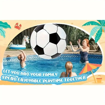 Giant 27.6" Inflatable Soccer Ball - Durable PVC, Perfect for Family Fun, Parties, Outdoor Activities & Beach Play