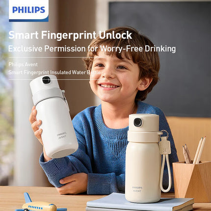 Philips 560ml Insulated cup, children's insulated cup,Safe water cup with fingerprint unlock and water temperature display