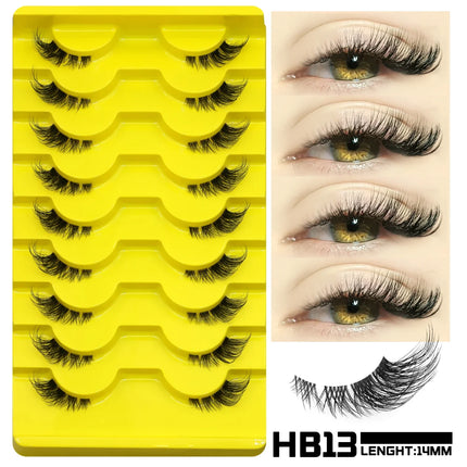 Veltrinay Half Lashes Natural Fake Lashes Wispy Cat Eye Lashes Clear Band Accent Short False Eyelashes Makeup