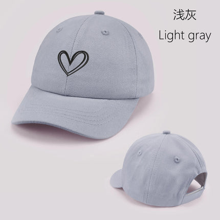 Cartoon heart-shaped Baby Baseball Cap Cute Solid Color Toddler Sun Hat with Ears Summer Adjustable Kids Boy Girl Peaked Cap ﻿