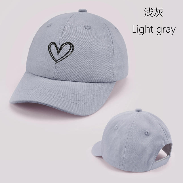 Cartoon heart-shaped Baby Baseball Cap Cute Solid Color Toddler Sun Hat with Ears Summer Adjustable Kids Boy Girl Peaked Cap ﻿