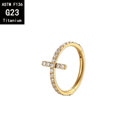 G23 Titanium ASTM F136 Nose Rings Piercing Hoop Earrings For Women Septum Nose Ring Clicker piercing Set  Body Jewelry