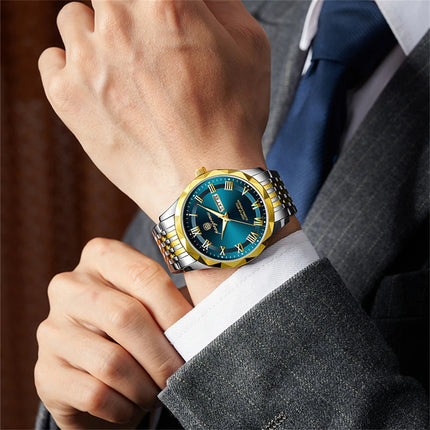 PAAZOMU Sport Original Men Clock Quartz Date Week Luxury Man Wristwatch Waterproof Luminous Stainless Steel Men's Watches Reloj