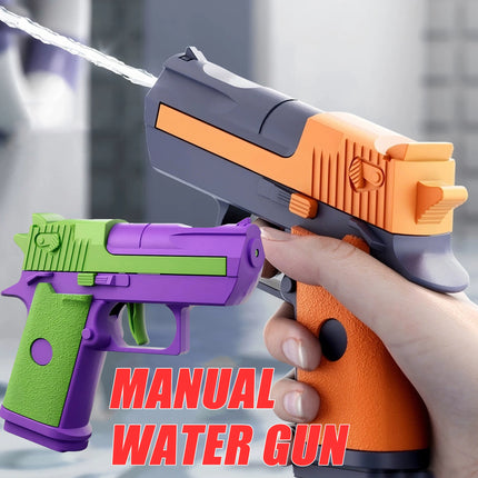 Mini water pistol Mechanical continuous firing Water Gun Summer  Pool Shooting Watergun Manual Water Gun Outdoor Game Toys Gifts