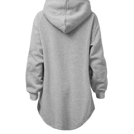 Design Sensation Niche Streetwear American Loose Hoodie Women's European Fashion Autumn Winter Long Sleeve Mid-Length Sweatshirt