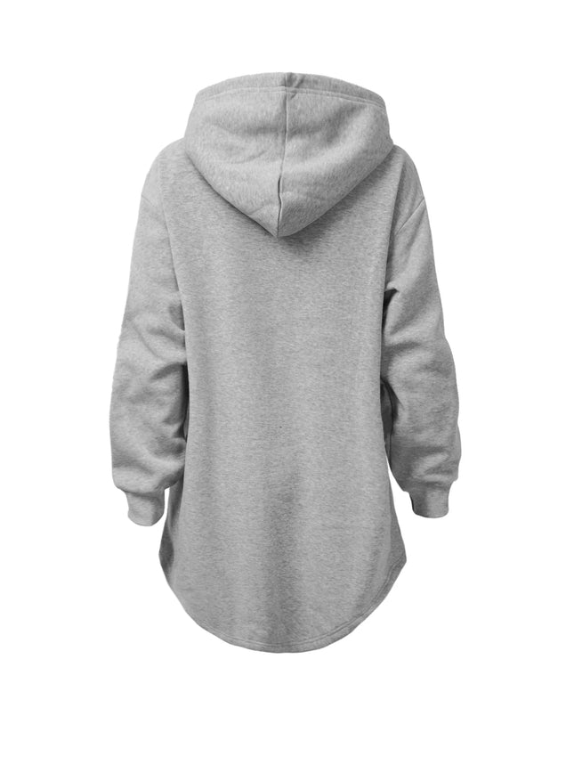 Design Sensation Niche Streetwear American Loose Hoodie Women's European Fashion Autumn Winter Long Sleeve Mid-Length Sweatshirt