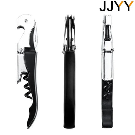 JJYY Stainless Steel Wine Opener Professional Waiters Corkscrew Beer Bottle Opener and Foil Cutter Gift for Wine Lovers