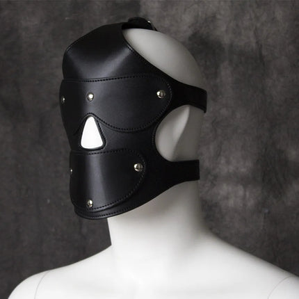 PU Leather Harness Face Mask Cool Black Headgear BDSM Bondage Restraint Muzzles Ball Mouth Gag Sex Toys for Couples Adult Games