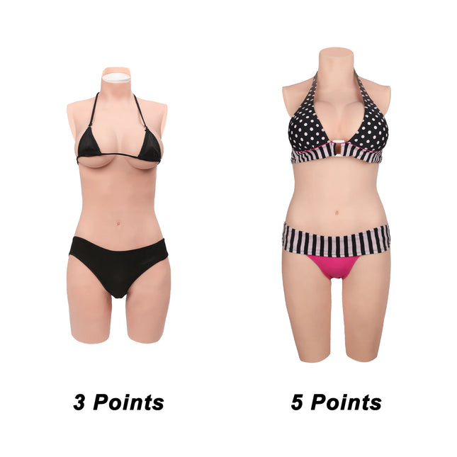 KUMIHO Silicone Bodysuit Crossdressing Cosplay Fake Boobs Breasts Forms Male to Female Transgender Body Suit Shemale Costumes