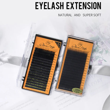 GLAMLASH L/L+/LC/LD/LU(M)/N curl 16Rows False Eyelash Extensions Mink Black Material 7-15mm Mixed Tray L curl Makeup Lashes
