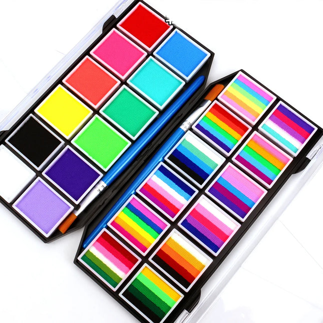 12 Colors Facial Water-Soluble Body Painting Face Makeup Palette for Kids Adults Stage Halloween Cosplay Party Art Supplies