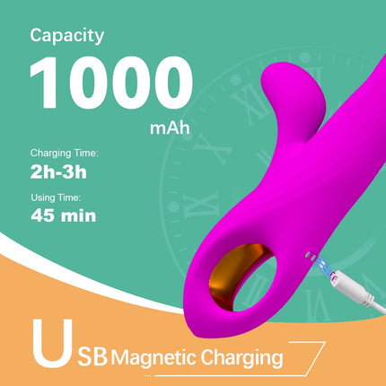Telescopic Vibrating Thrusting Swing Rabbit Vibrator Female Clitoris Stimulator G Spot Dildo Sex Toys for Adult Goods for Women
