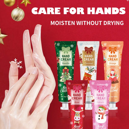 Christmas kit-10 sets/box hand cream kit, lip balm set, with Santa Card and red gift bag, party gift distribution