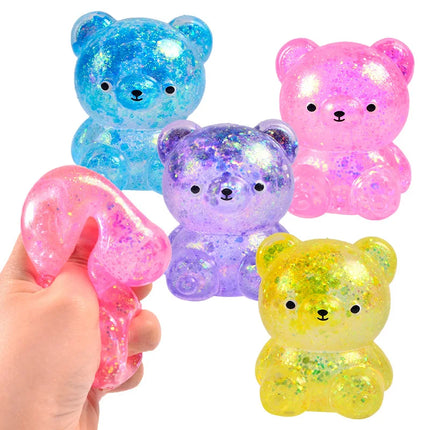 1pcs Random Glitter Gummy Bear Needoh Small Cute Animal Anti Stress Splat Decompressions Vent Squeeze Toy Bear Prop