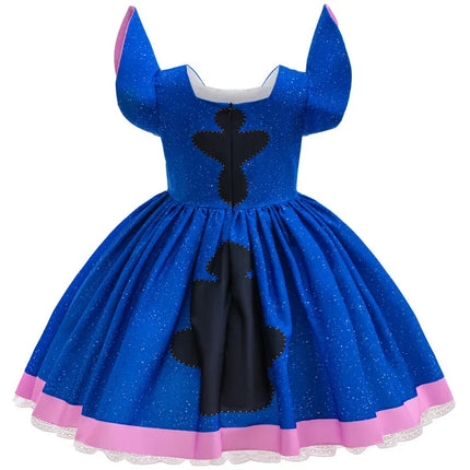 Disney Lilo&Stitch Girls Role Playing Dress Disneyland Travel Stitch Movie Hawaii Costume Frock Halloween Lilo Vestidos Frock