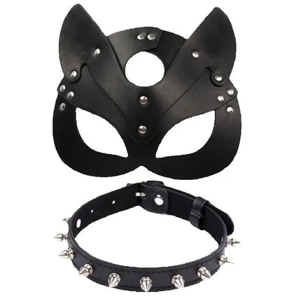 Women Sex Toys Sexy Leather Mask Handcuffs Whip Collar Erotic Adult Toys Cosplay Mask Adult Games Exotic Accessories Sex Shop