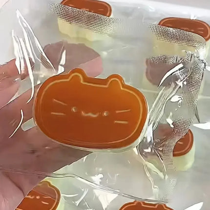 Sticky Cute Cat Cheese Bread Pinch Toy Pressure Relief Soft Fingertip Toy Relieving Squeeze Decompression Slow Rebound Toy